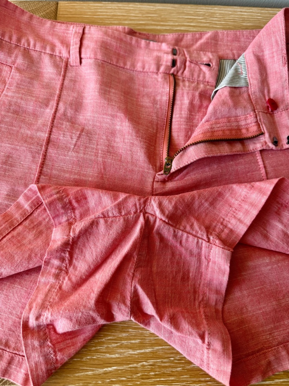 NWT! MADEWELL Women’s Pink Chambray Chino Shorts 100% Cotton Size 10 - Picture 8 of 16